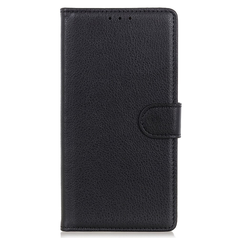  Samsung Galaxy S24 FE Fodral Litchi Läder Svart
