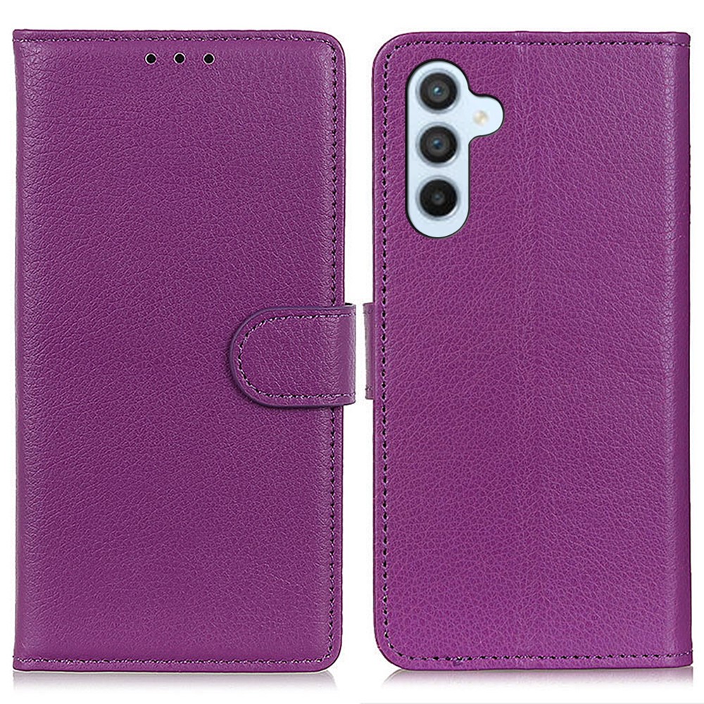  Samsung Galaxy S24 FE Fodral Litchi Läder Lila