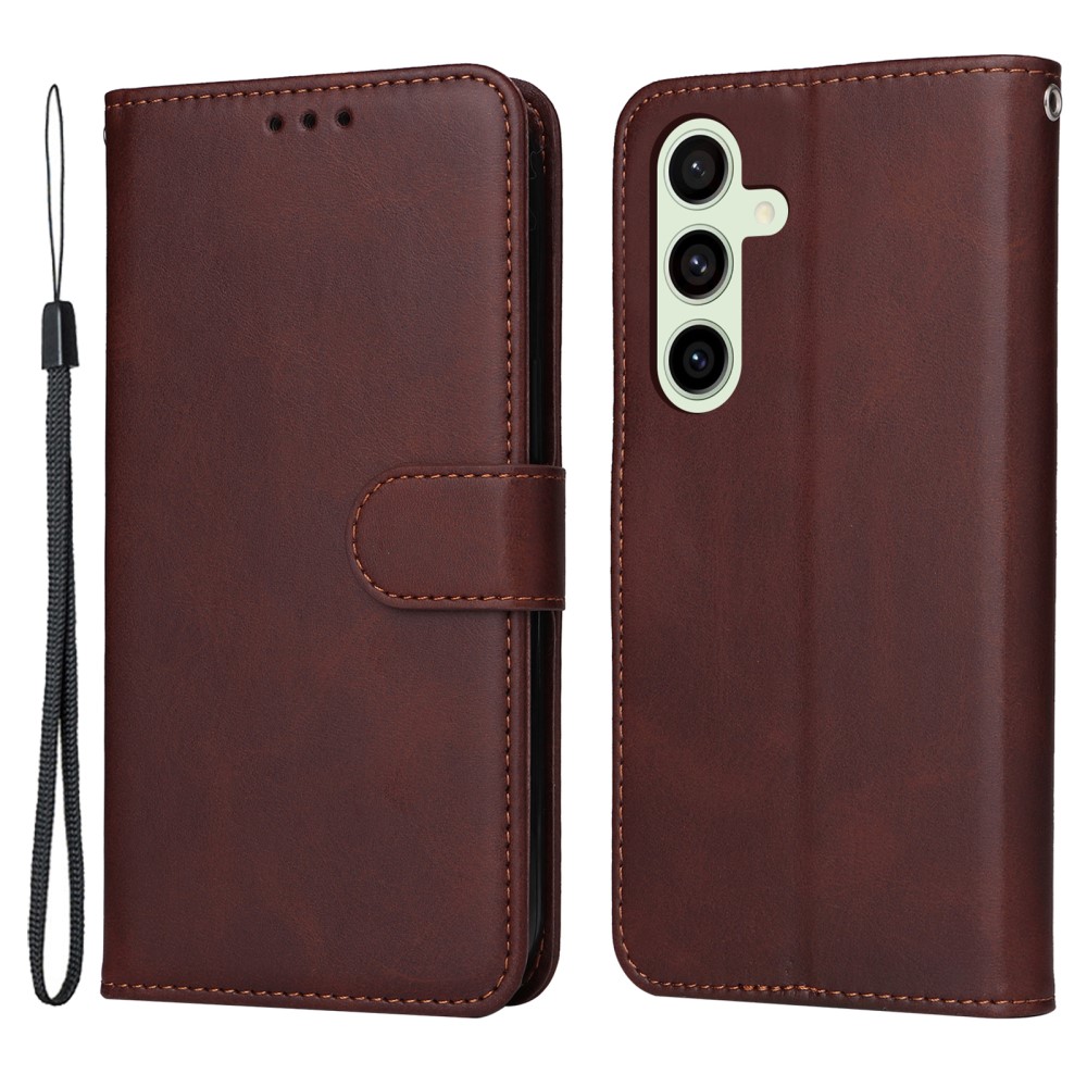  Samsung Galaxy S24 FE Plånboksfodral Läder Brun