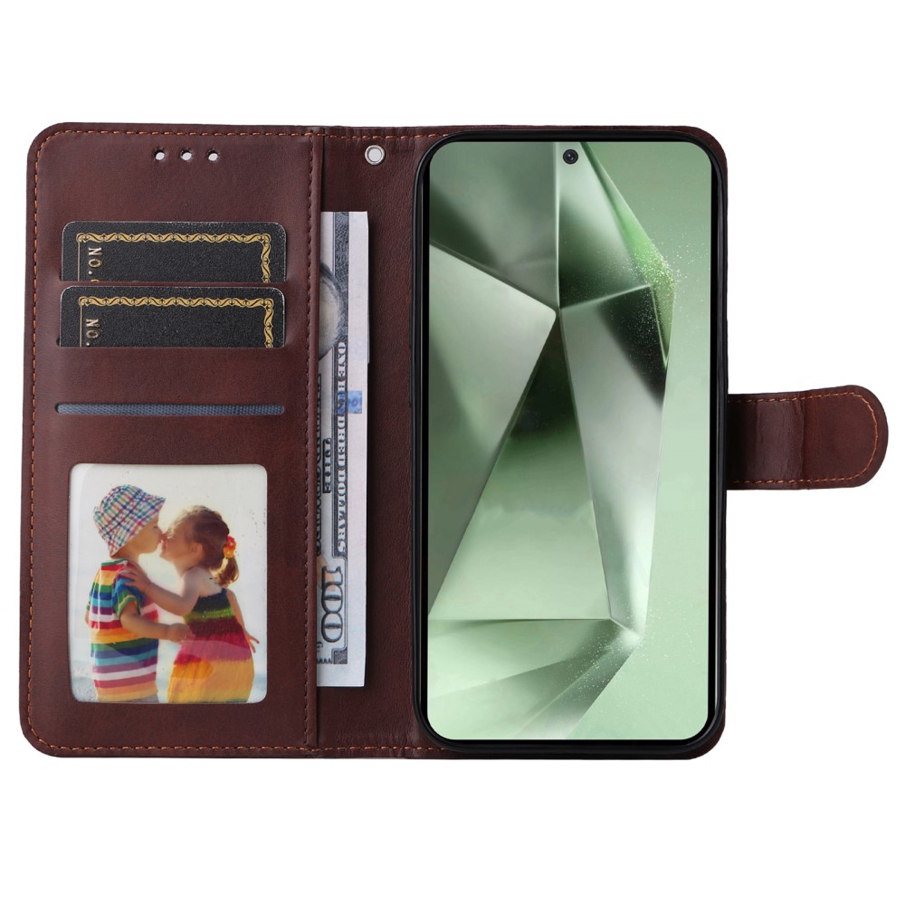  Samsung Galaxy S24 FE Plånboksfodral Läder Brun
