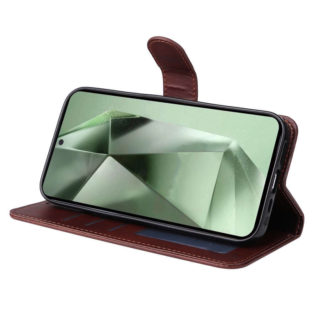  Samsung Galaxy S24 FE Plånboksfodral Läder Brun
