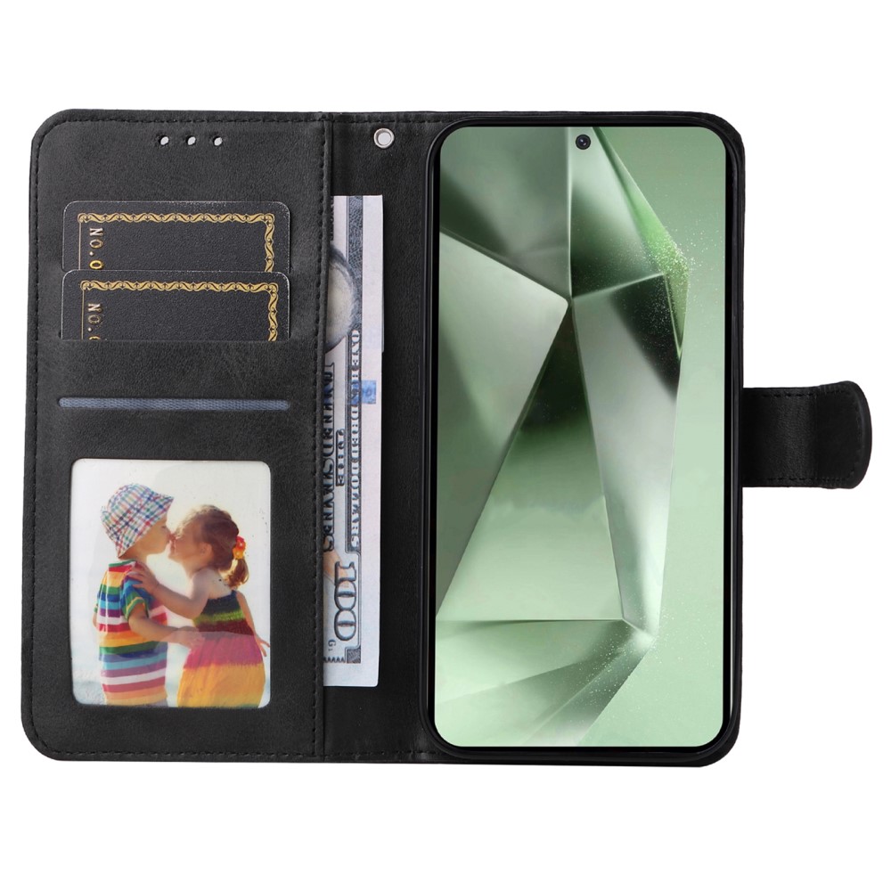  Samsung Galaxy S24 FE Plånboksfodral Läder Svart