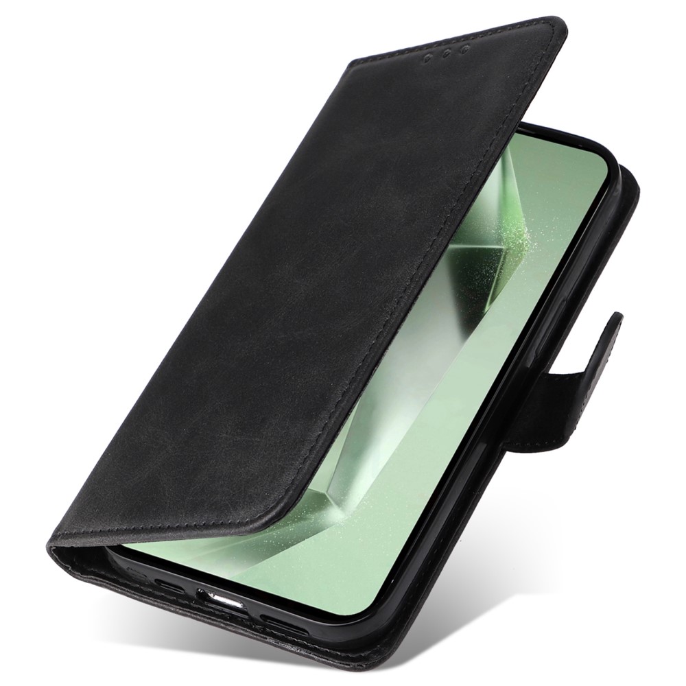  Samsung Galaxy S24 FE Plånboksfodral Läder Svart