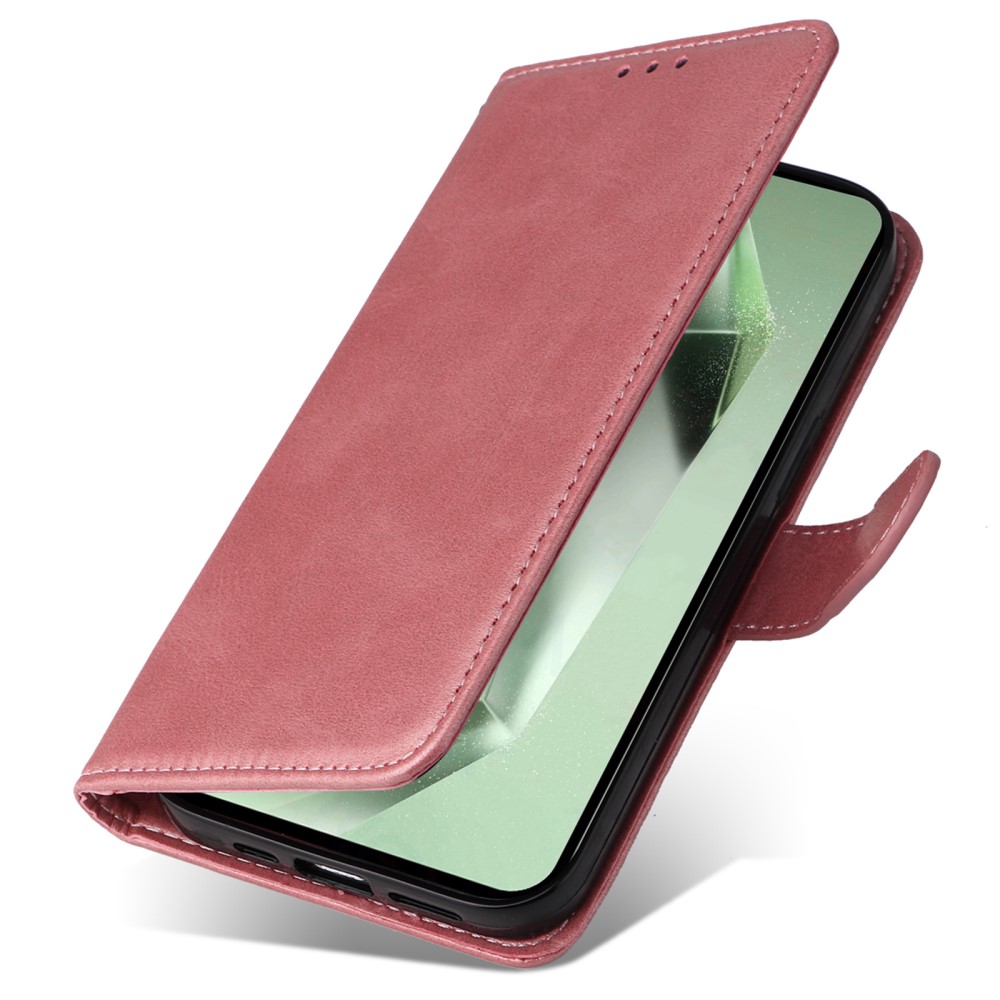  Samsung Galaxy S24 FE Plånboksfodral Läder Roséguld