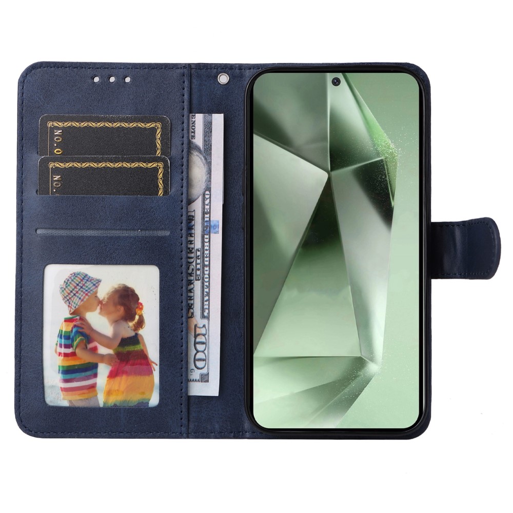  Samsung Galaxy S24 FE Plånboksfodral Läder Mörk Blå