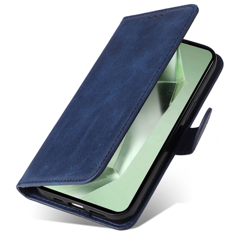  Samsung Galaxy S24 FE Plånboksfodral Läder Mörk Blå