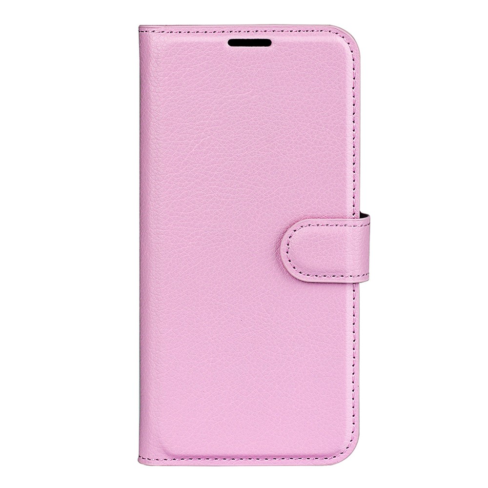  Samsung Galaxy S24 FE Fodral Litchi Läder Textur Ljus Rosa