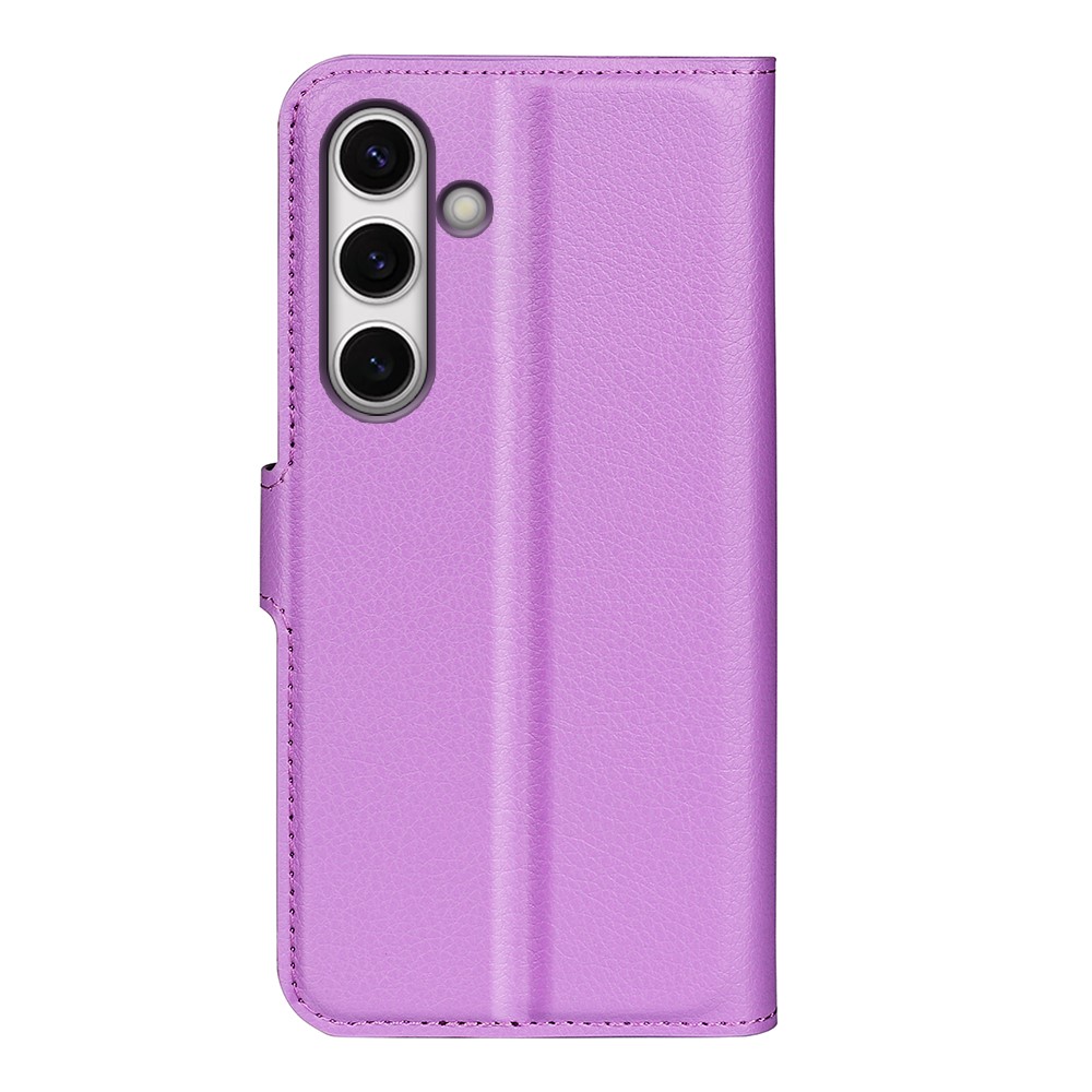  Samsung Galaxy S24 FE Fodral Litchi Läder Textur Lila