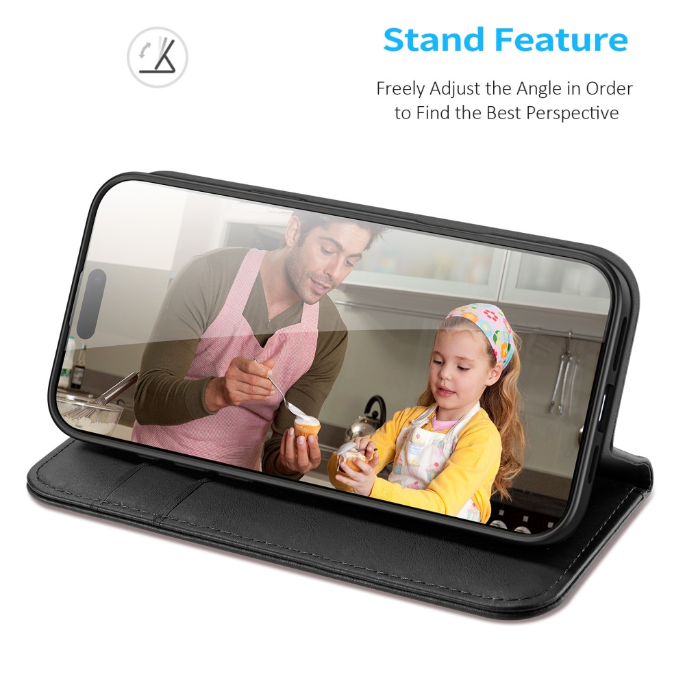 DUX DUCIS DUX DUCIS iPhone 16 Plus Fodral HIVO Äkta Läder Svart