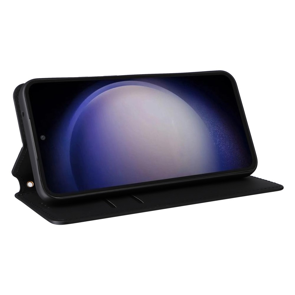  Samsung Galaxy S24 FE Fodral Läder Rhombus Svart
