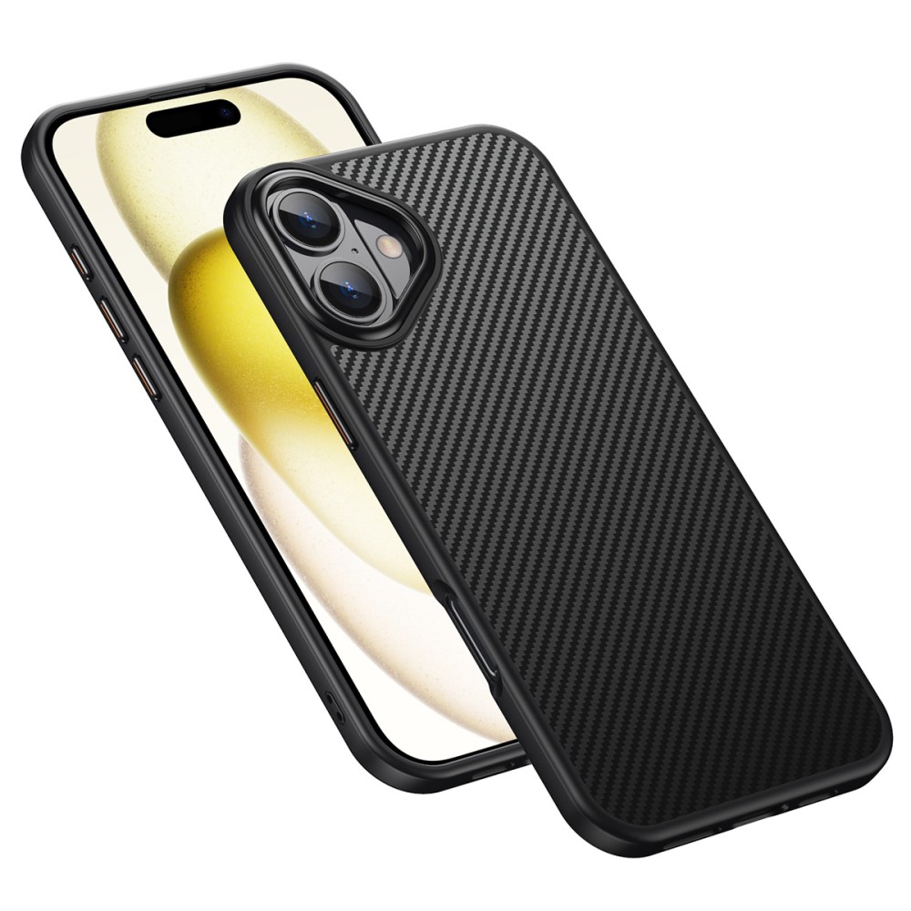  iPhone 16 Skal MagSafe Kolfiber Textur Svart