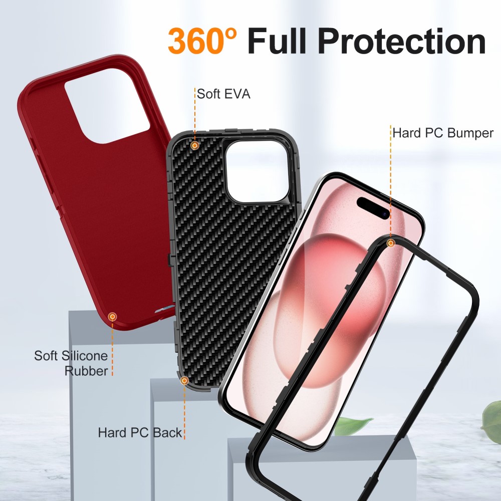  iPhone 16 Pro Max Skal Xtreme Shockproof Hybrid Röd