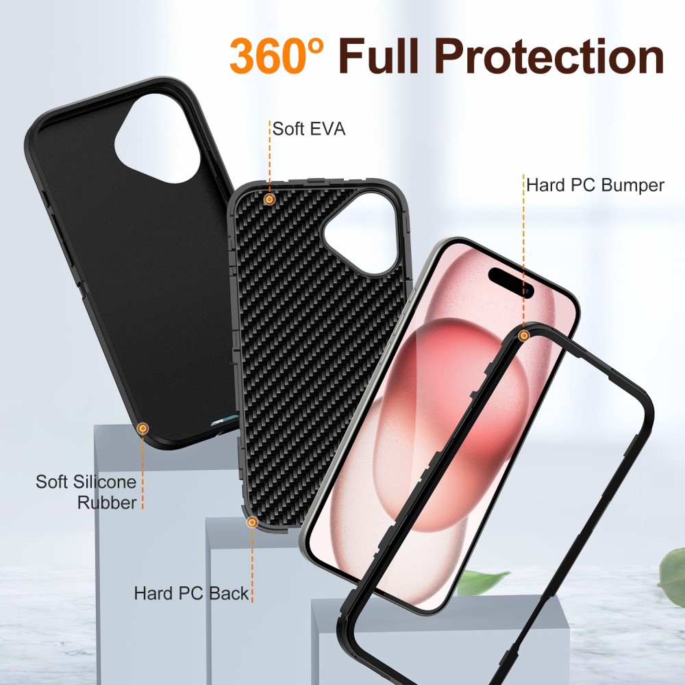  iPhone 16 Skal Xtreme Shockproof Hybrid Svart