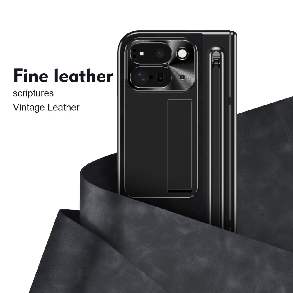  Google Pixel 9 Pro Fold Skal/Skärmskydd inkl. Penna Läder Svart