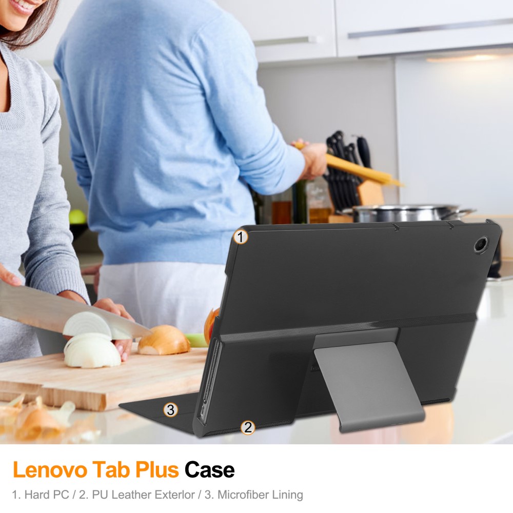  Lenovo Tab Plus Fodral Läder Svart