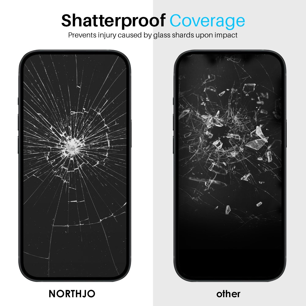 NORTHJO NORTHJO iPhone 16 Pro Skärmskydd Heltäckande 2-PACK inkl. Ram