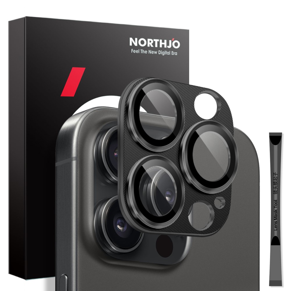 NORTHJO NORTHJO iPhone 16 Pro/16 Pro Max Linsskydd Svart