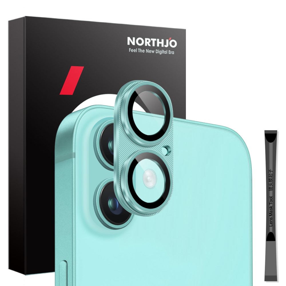 NORTHJO NORTHJO iPhone 16/16 Plus Linsskydd Cyan