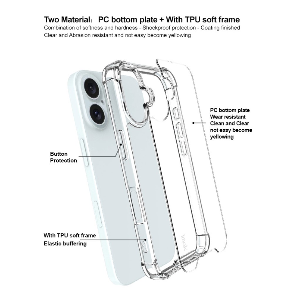 IMAK IMAK iPhone 16 Skal TPU Transparent