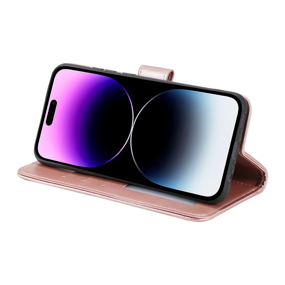  iPhone 16 Fodral Mandala Läder Roséguld