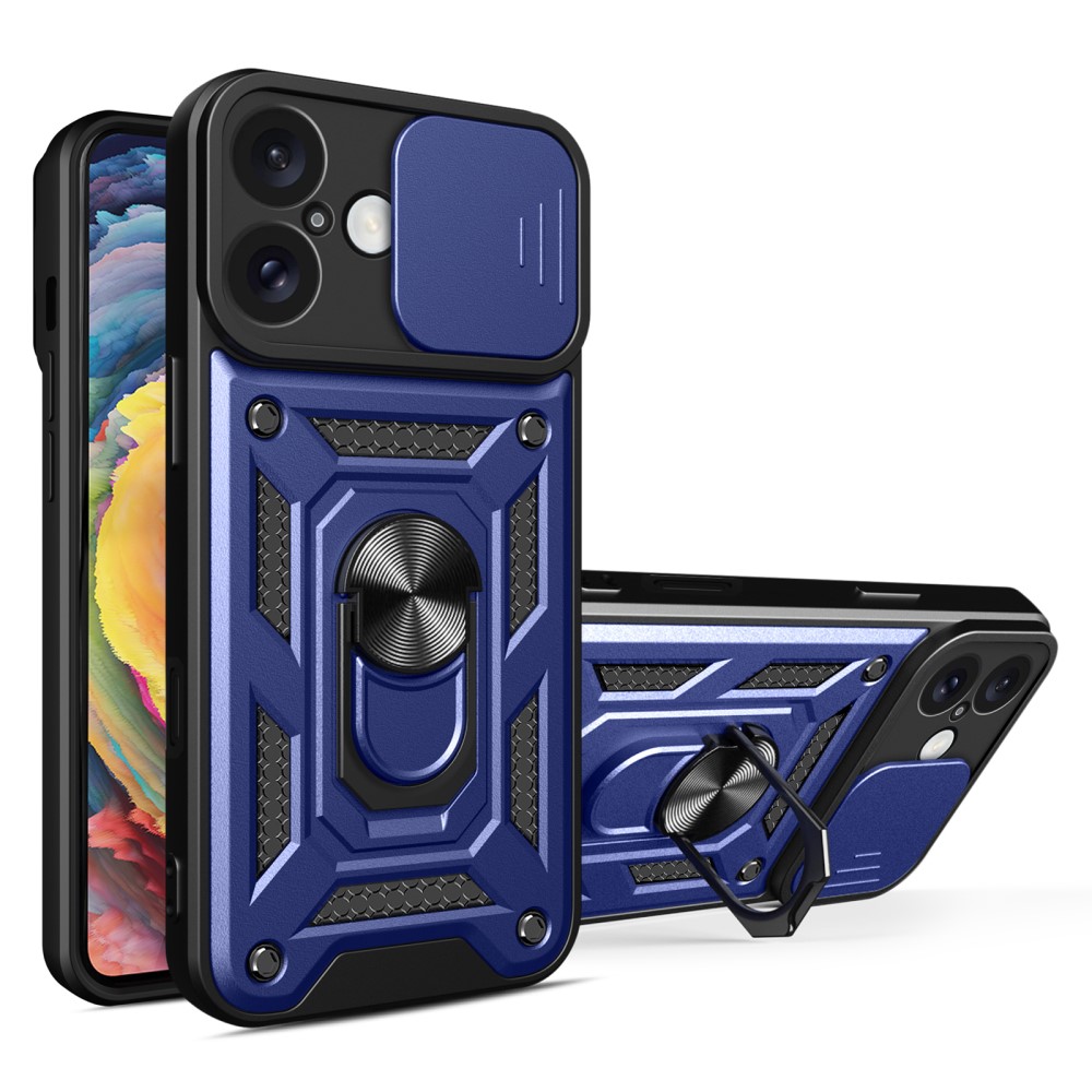  iPhone 16 Skal CamShield Ring Hybrid Blå