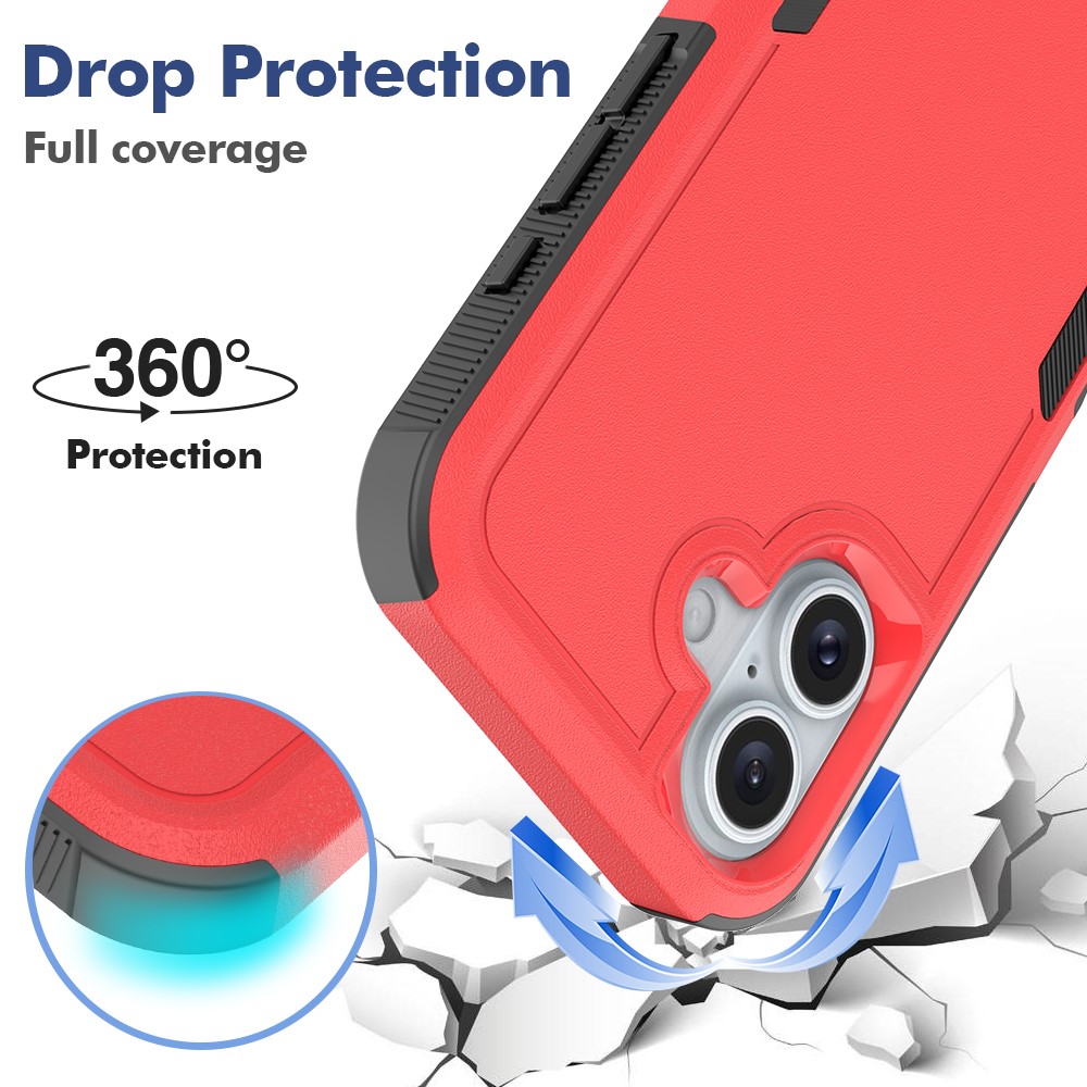  iPhone 16 Skal Extreme Shockproof Hybrid Röd
