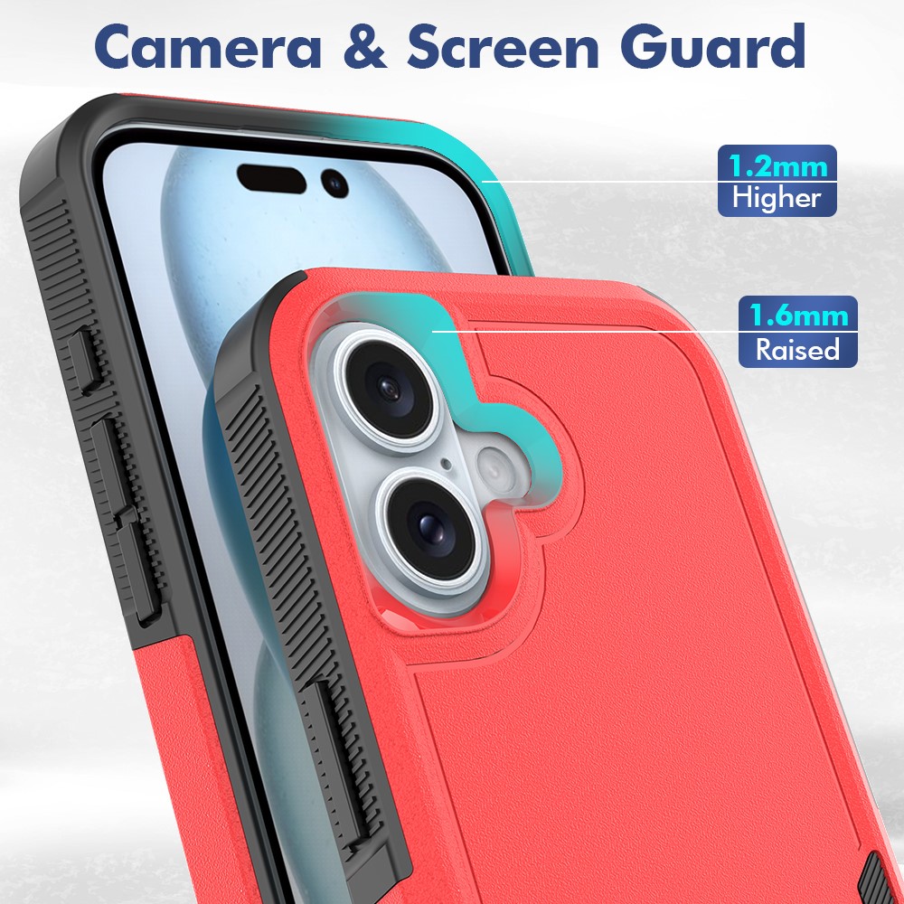  iPhone 16 Skal Extreme Shockproof Hybrid Röd