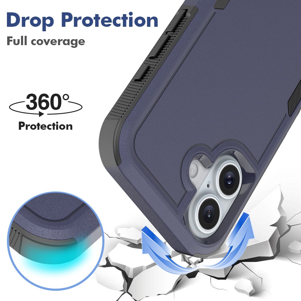  iPhone 16 Skal Extreme Shockproof Hybrid Mörk Blå