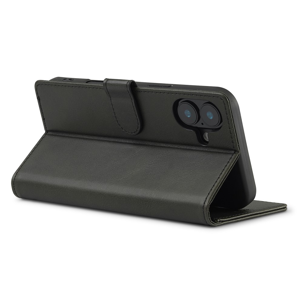 LC.IMEEKE LC.IMEEKE iPhone 16 Fodral Läder Svart