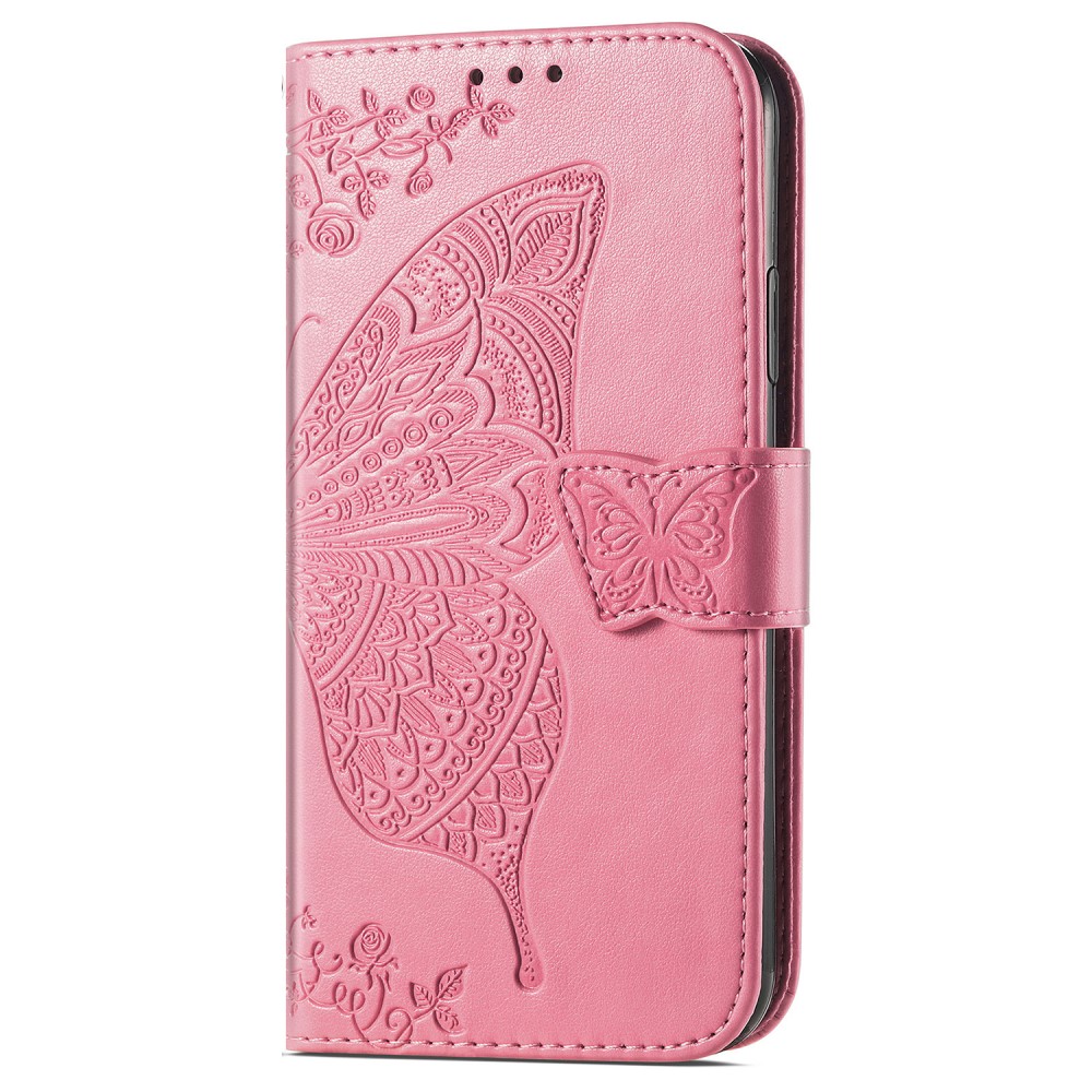  iPhone 16 Fodral Fjäril Tryck Rosa