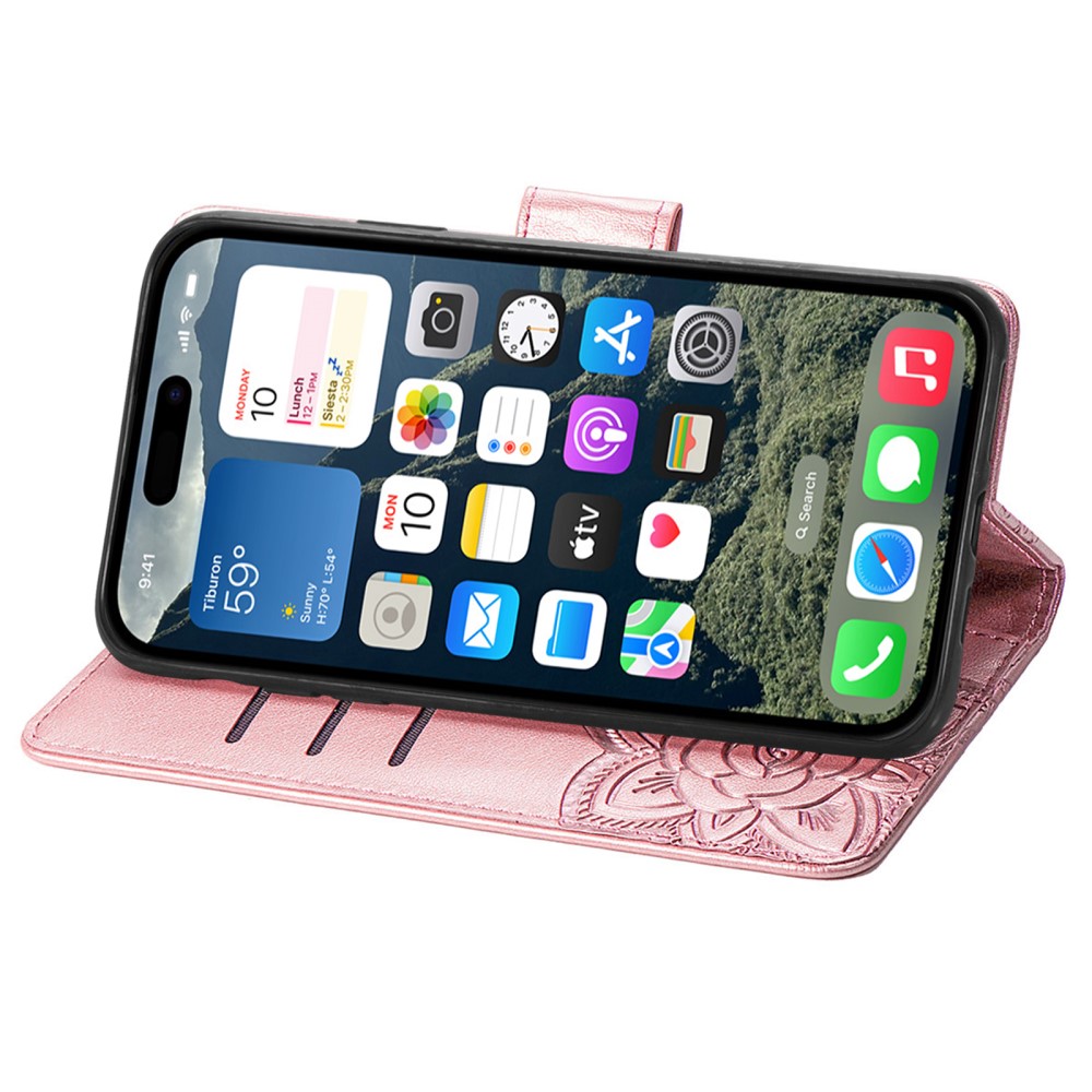  iPhone 16 Fodral Fjäril Tryck Roséguld