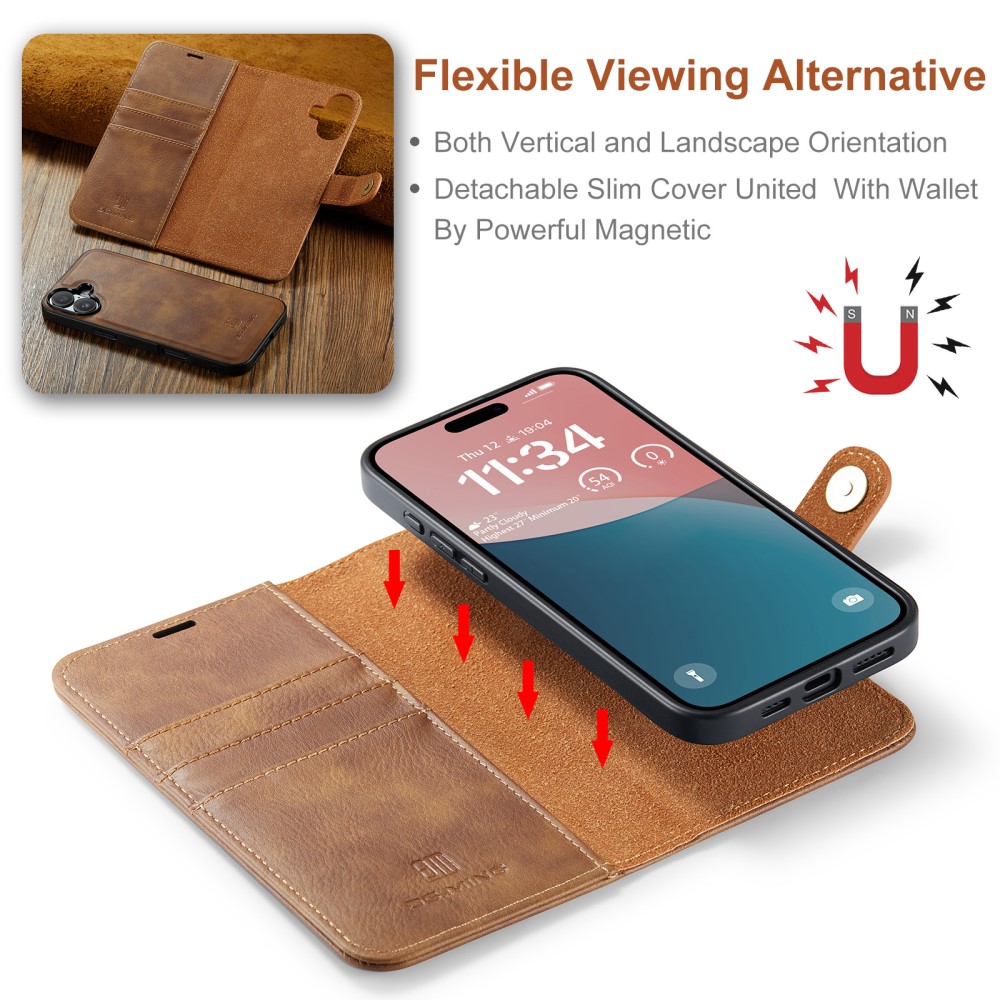 DG.MING DG.MING iPhone 16 Fodral 2in1 Magnet Brun