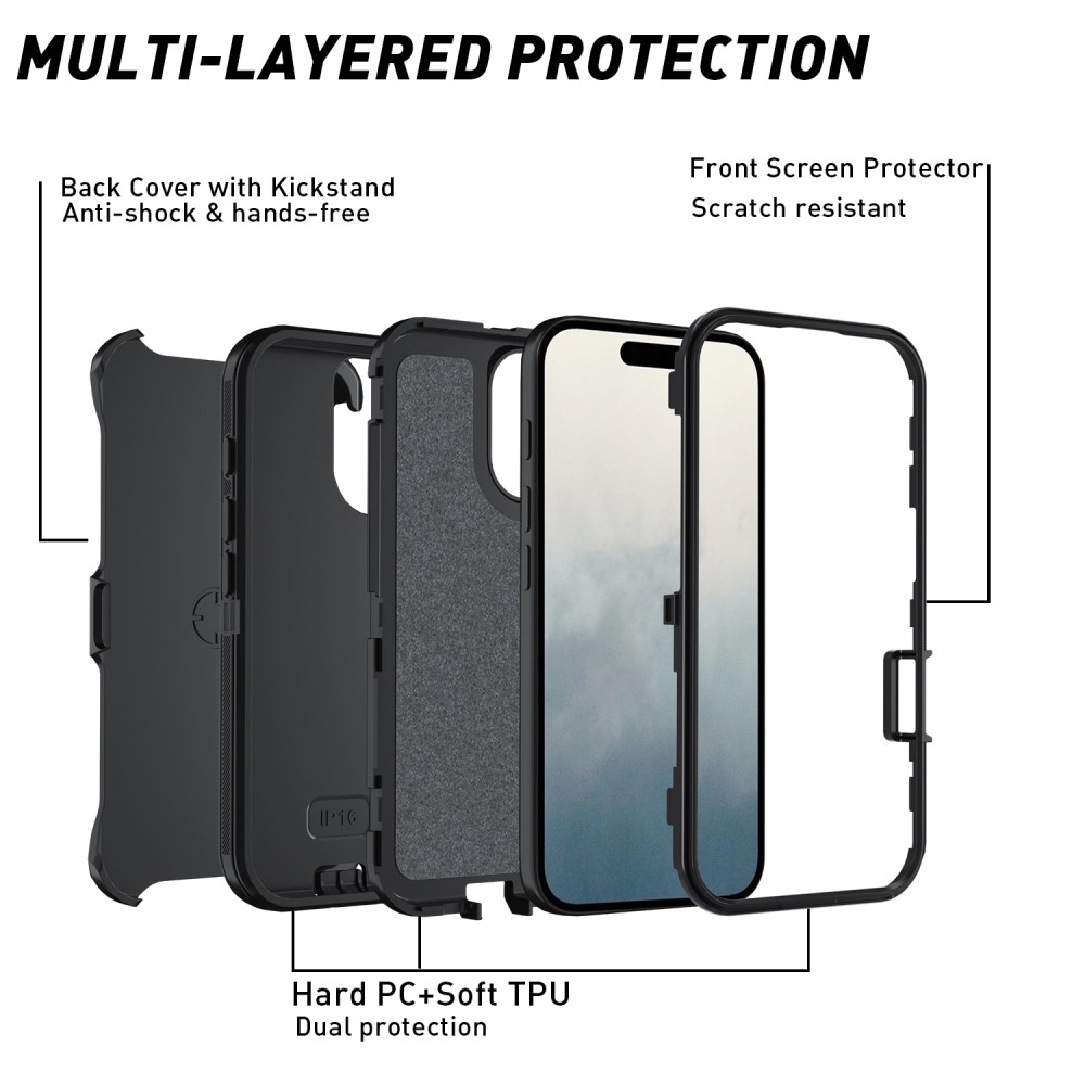  iPhone 16 Skal Extreme Shockproof Hybrid Röd