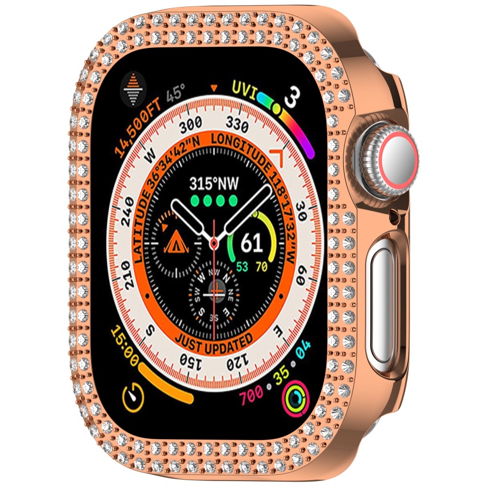  Apple Watch 10 42 mm Skal Rhinestone Roséguld