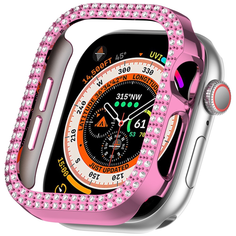  Apple Watch 10 42 mm Skal Rhinestone Rosa