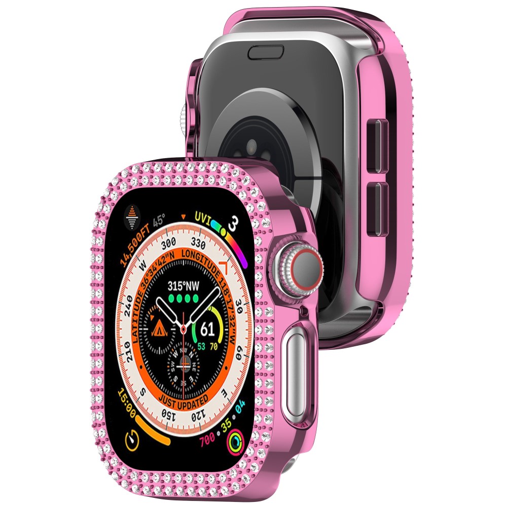  Apple Watch 10 42 mm Skal Rhinestone Rosa