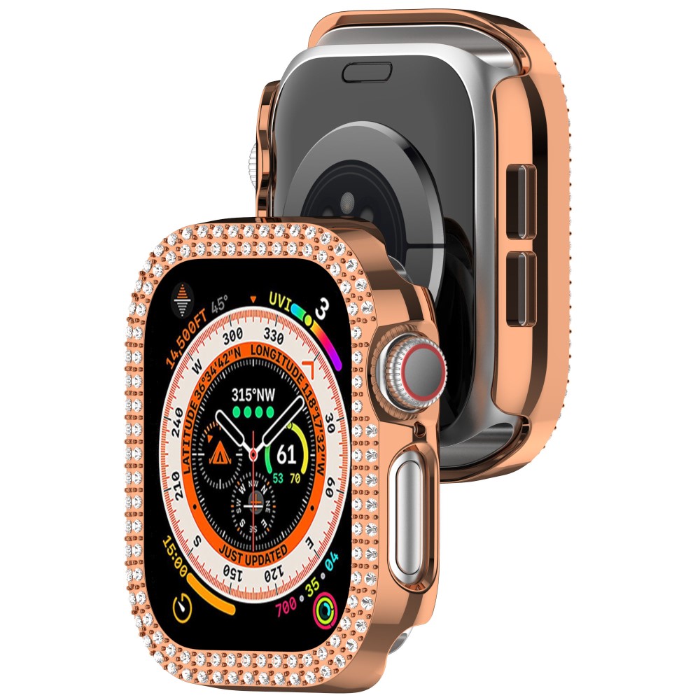  Apple Watch 10 46 mm Skal Rhinestone Roséguld