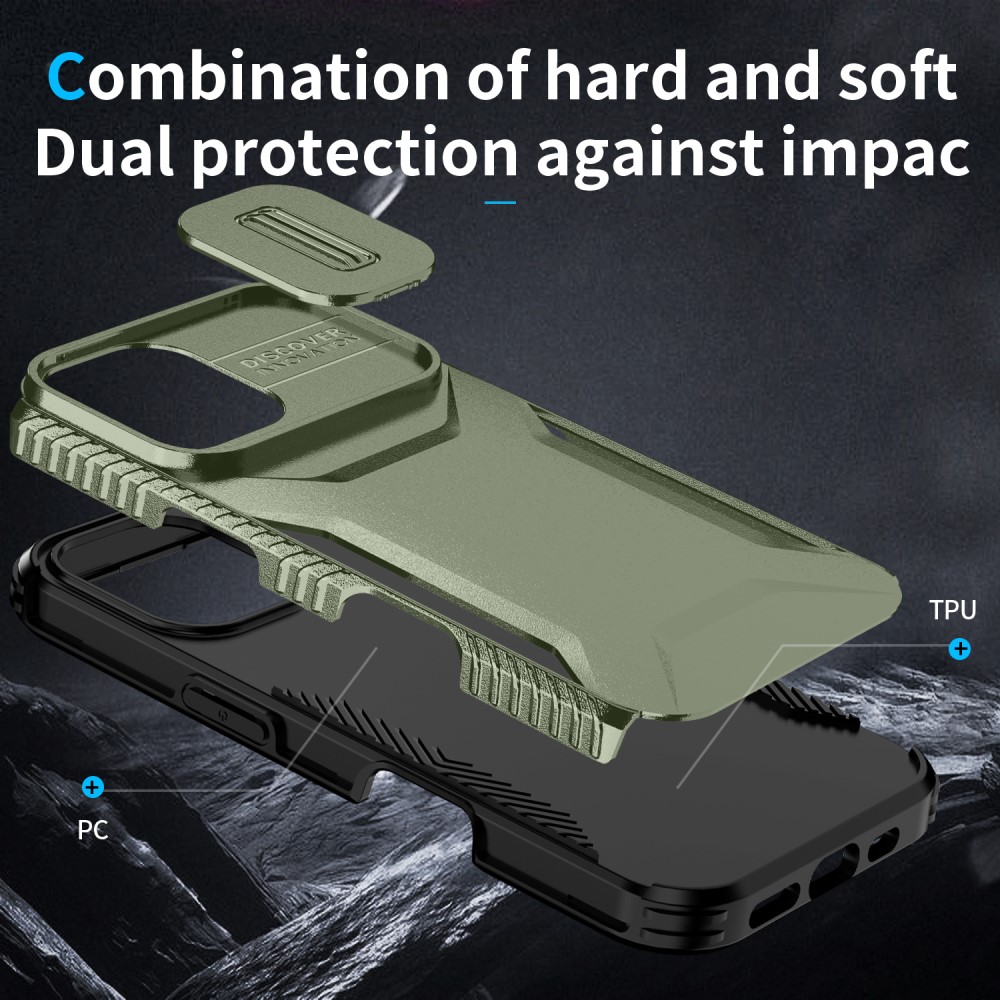  iPhone 16 Plus Skal CamShield Hybrid Grön