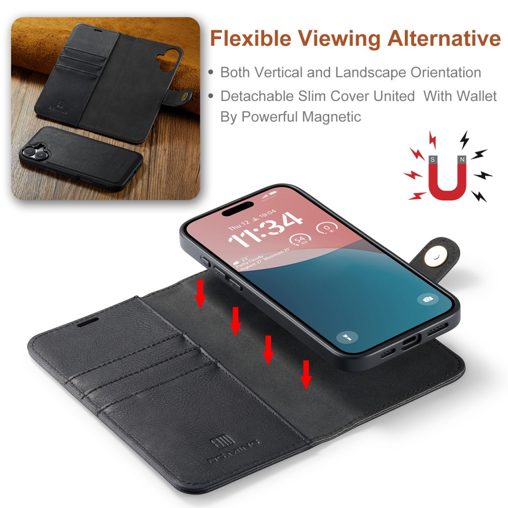DG.MING DG.MING iPhone 16 Plus Fodral 2in1 Magnet Svart