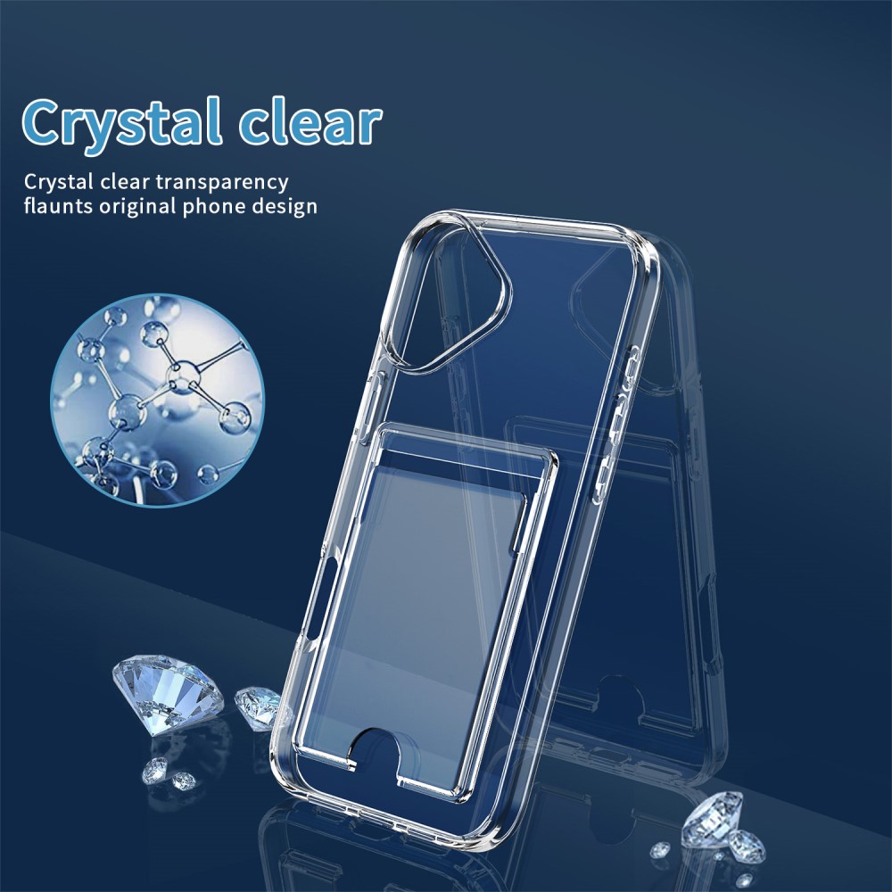  iPhone 16 Plus Skal Med Kortfack Transparent