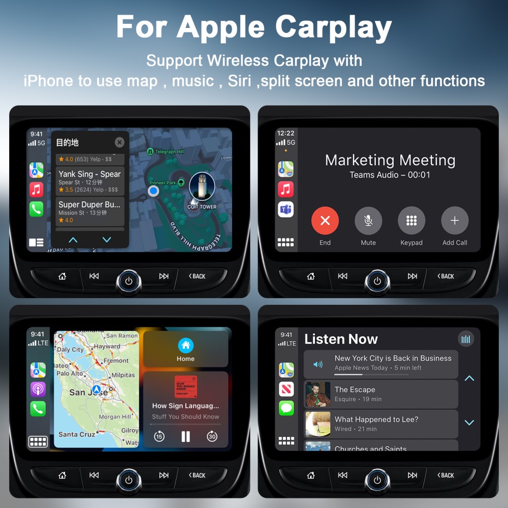  Trådlös CarPlay Adapter För Trådbundna CarPlay Bilar Svart