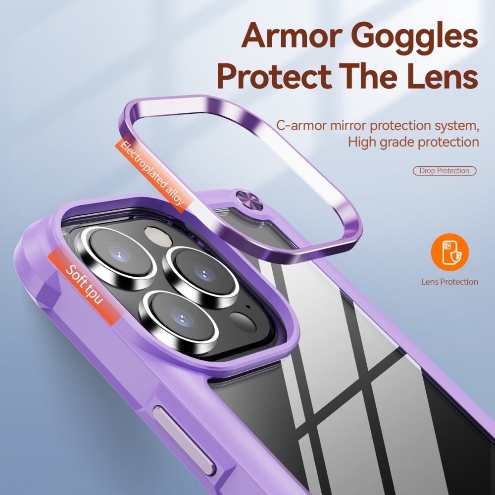  iPhone 16 Pro Max Skal Shockproof Hybrid Armor Lila