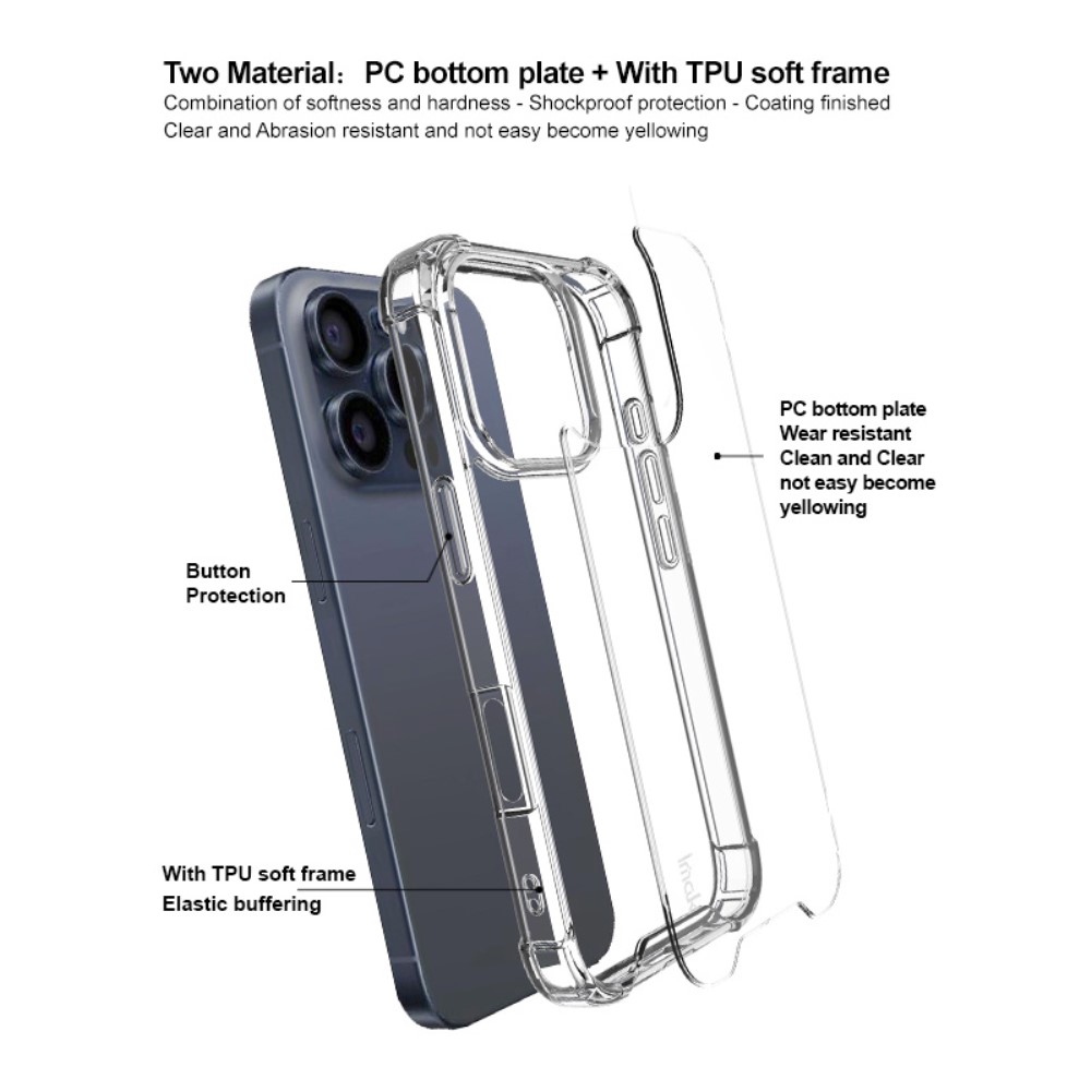 IMAK IMAK iPhone 16 Pro Skal Transparent
