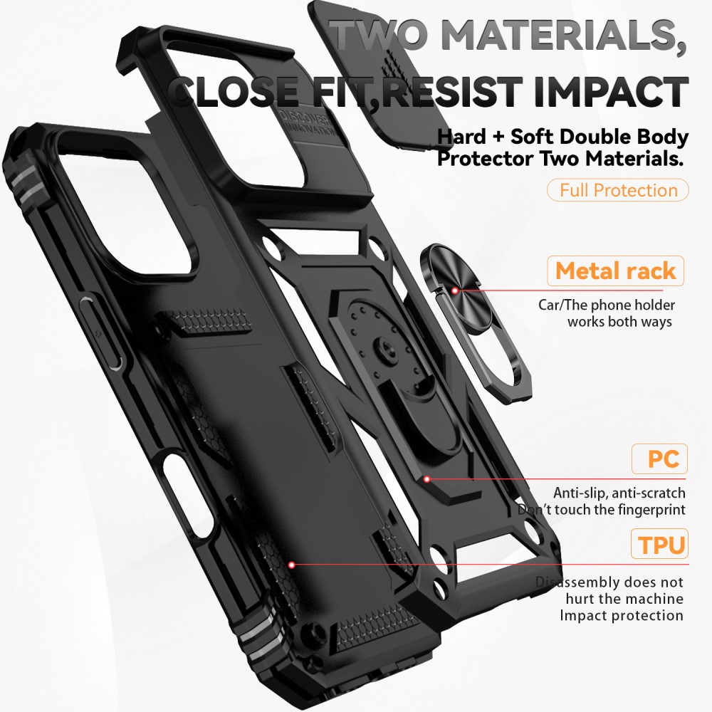  iPhone 16 Pro Skal CamShield Ring Hybrid Svart