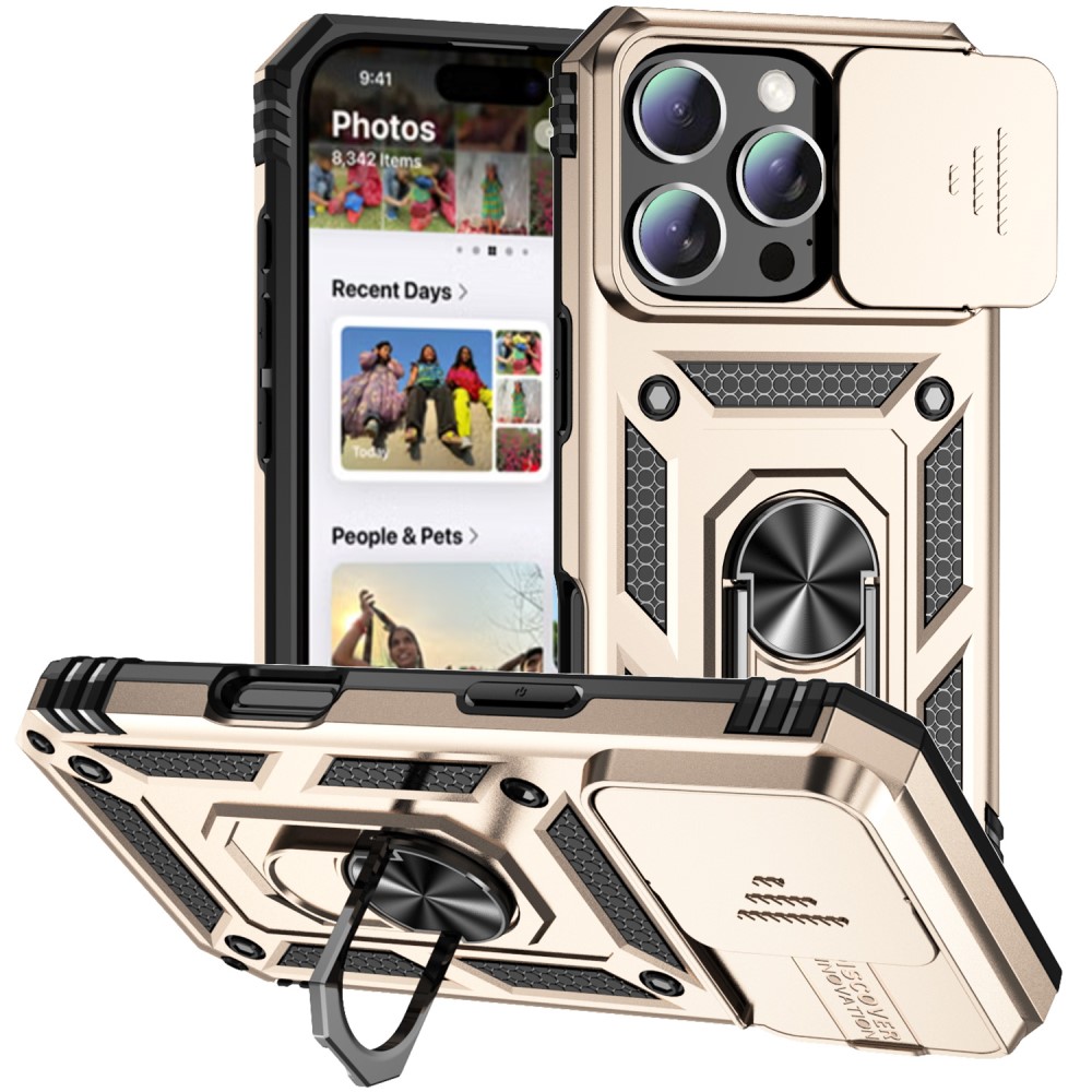  iPhone 16 Pro Skal CamShield Ring Hybrid Guld