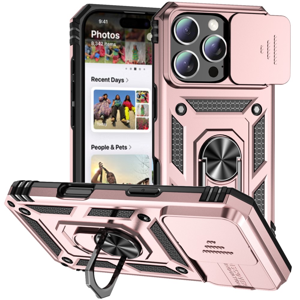  iPhone 16 Pro Skal CamShield Ring Hybrid Roséguld