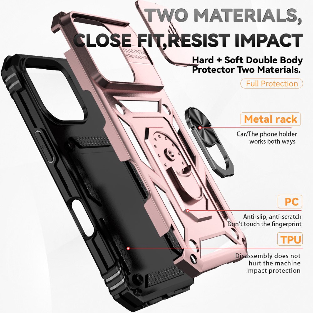  iPhone 16 Pro Skal CamShield Ring Hybrid Roséguld