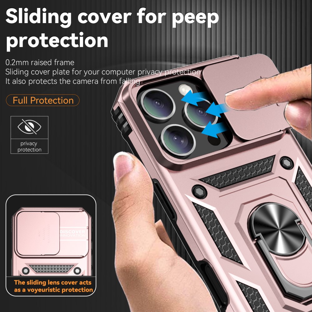  iPhone 16 Pro Skal CamShield Ring Hybrid Roséguld