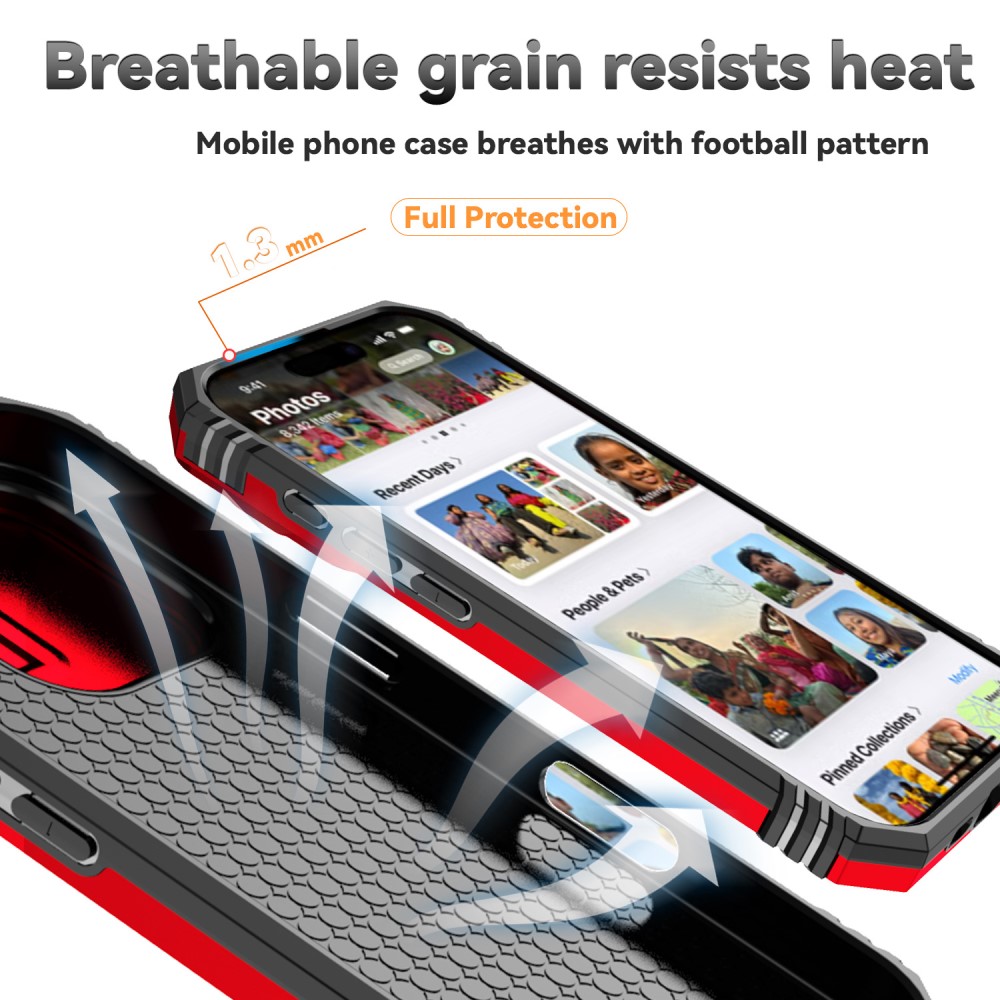  iPhone 16 Pro Max Skal CamShield Ring Hybrid Röd