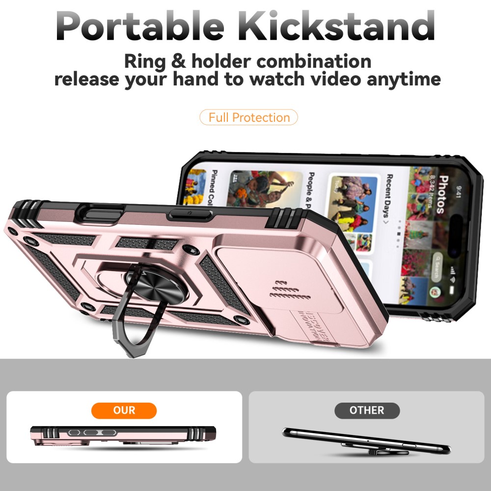  iPhone 16 Pro Max Skal CamShield Ring Hybrid Roséguld
